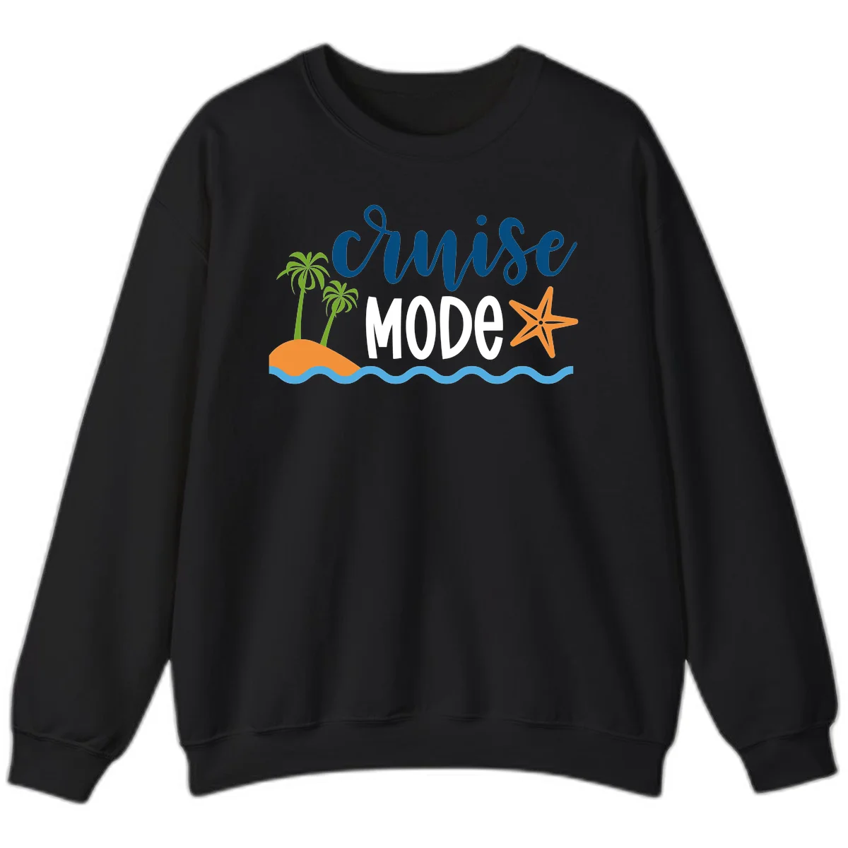 Cruise Mode Wavy Vibes Sweatshirt in Black