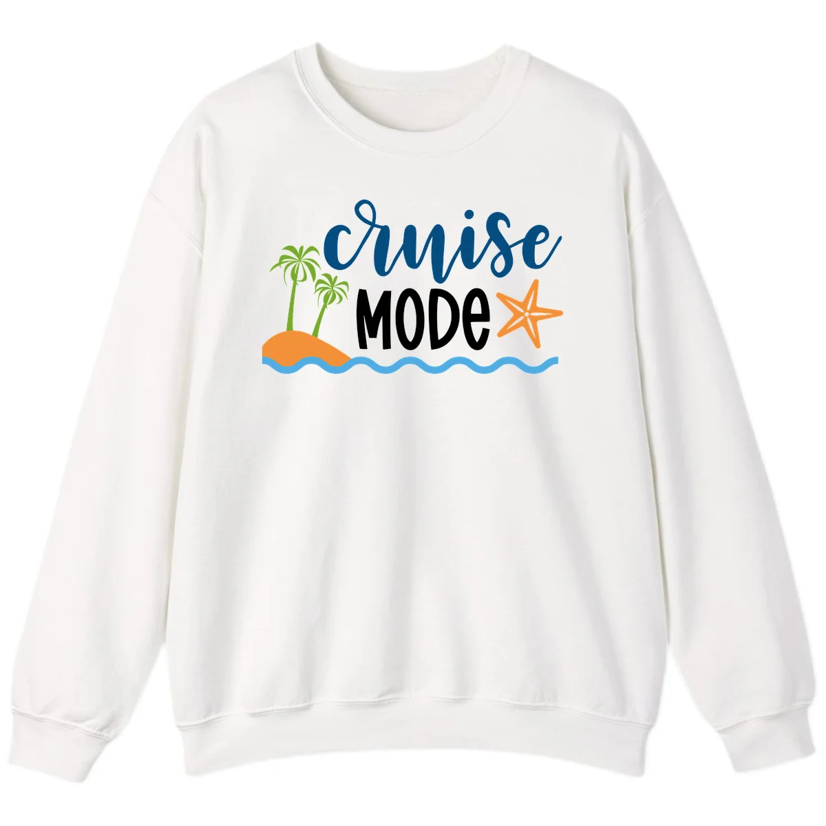 Cruise Mode Wavy Vibes Sweatshirt in White