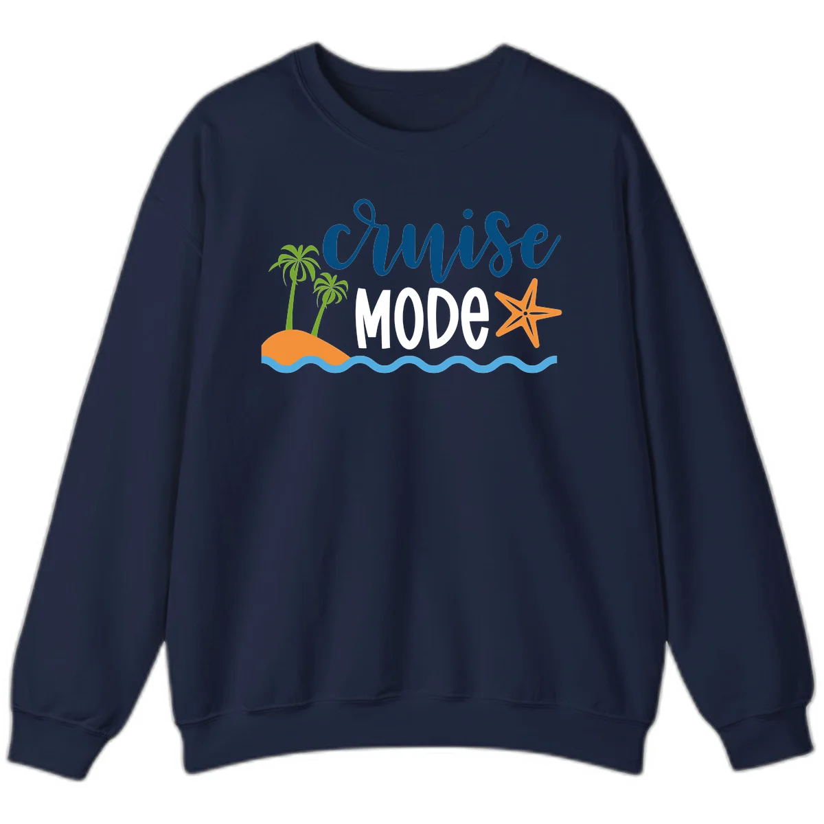 Cruise Mode Wavy Vibes Sweatshirt in Navy