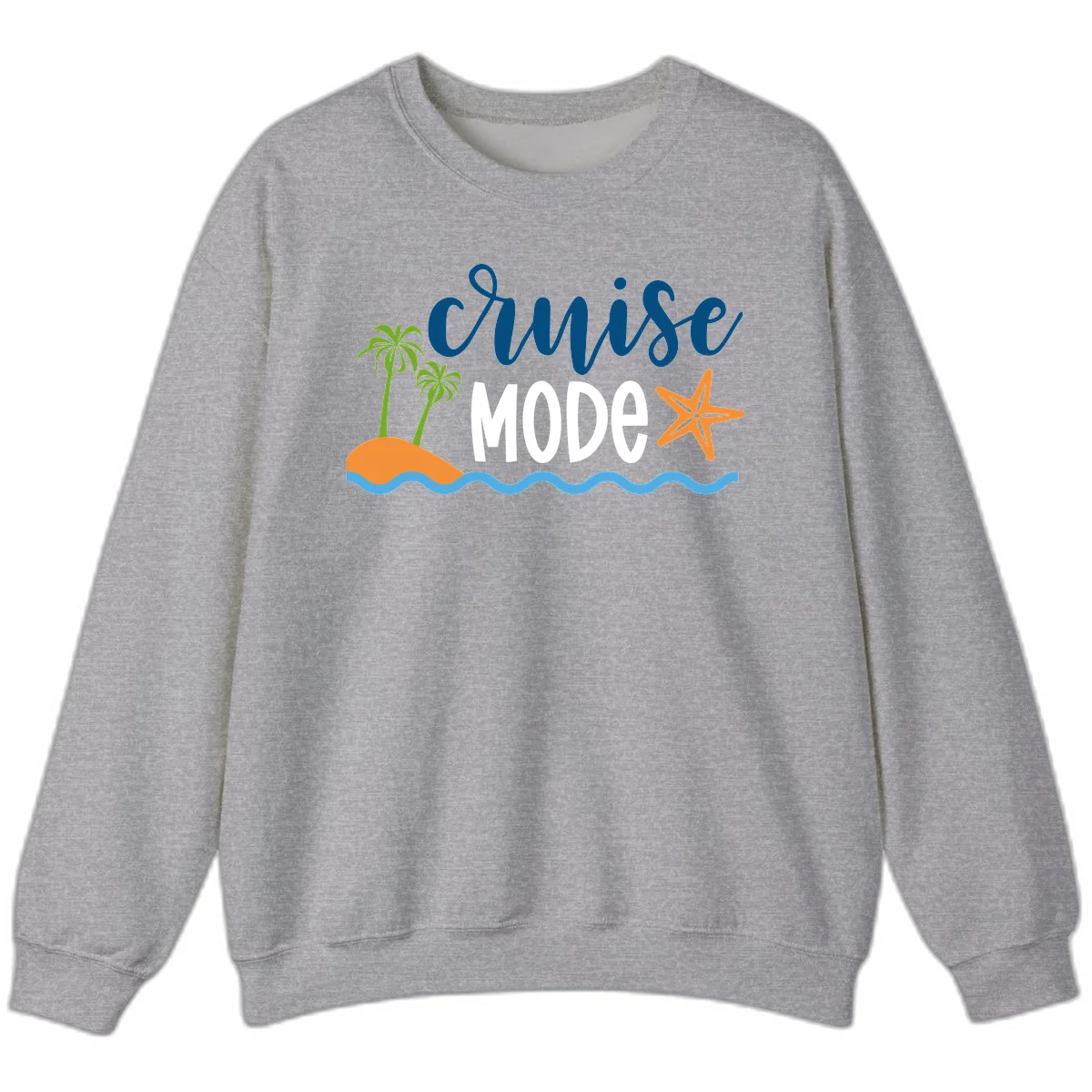 Cruise Mode Wavy Vibes Sweatshirt in Sport Grey