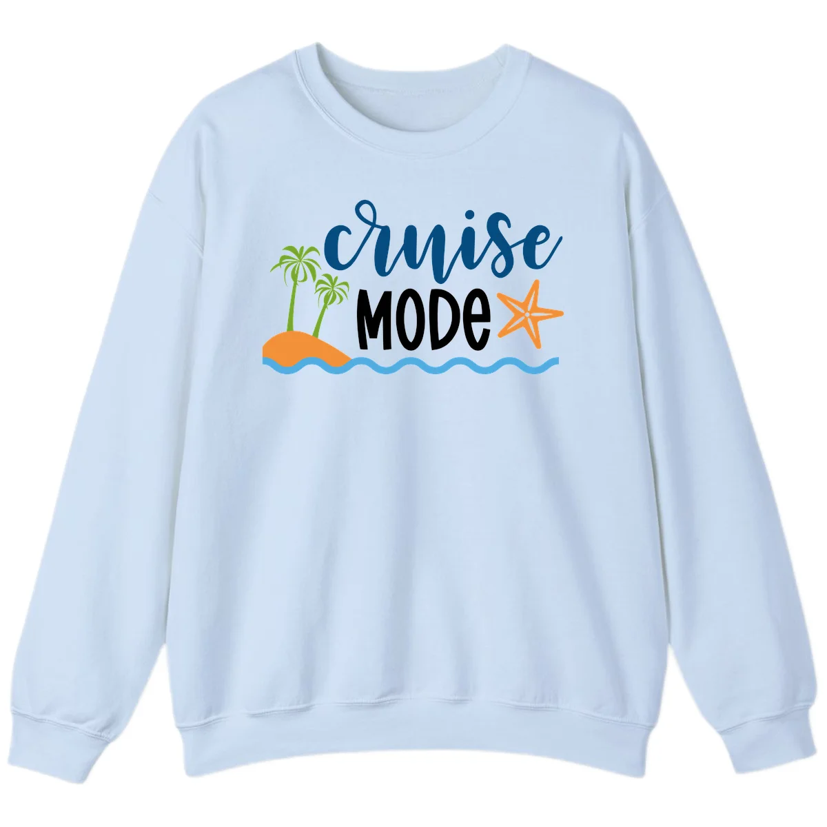 Cruise Mode Wavy Vibes Sweatshirt in Light Blue