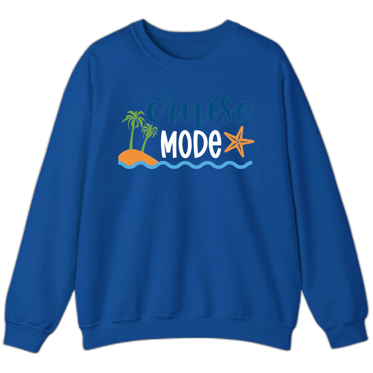 Cruise Mode Wavy Vibes Sweatshirt in Royal