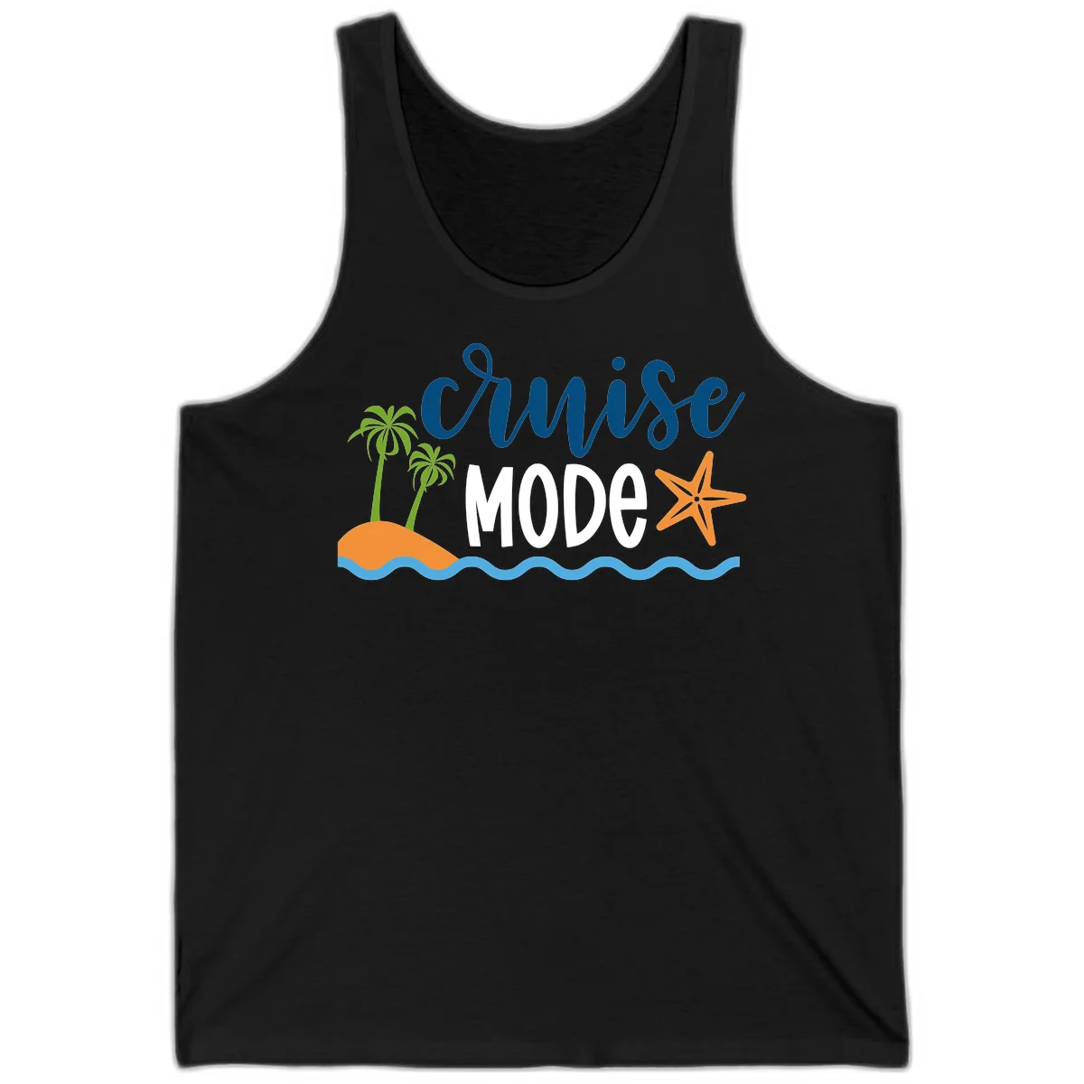 Cruise Mode Wavy Vibes Tank in Black