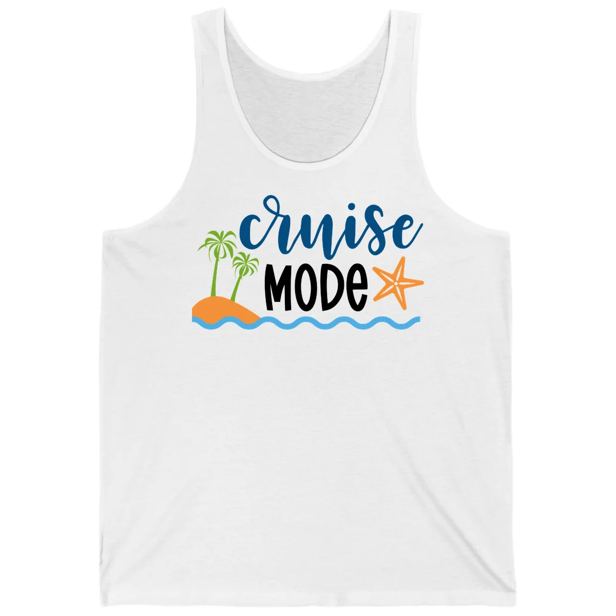 Cruise Mode Wavy Vibes Tank in White