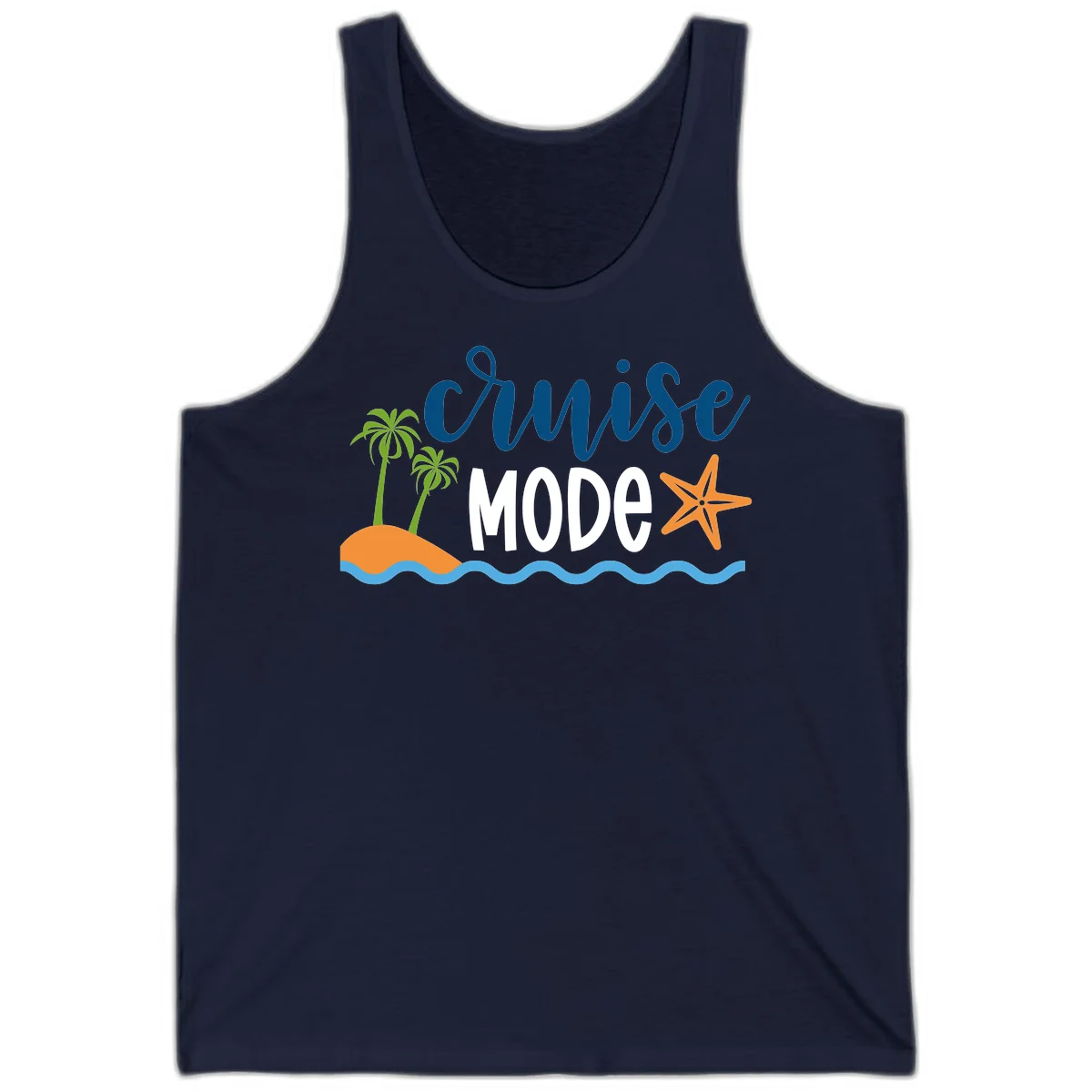 Cruise Mode Wavy Vibes Tank in Navy