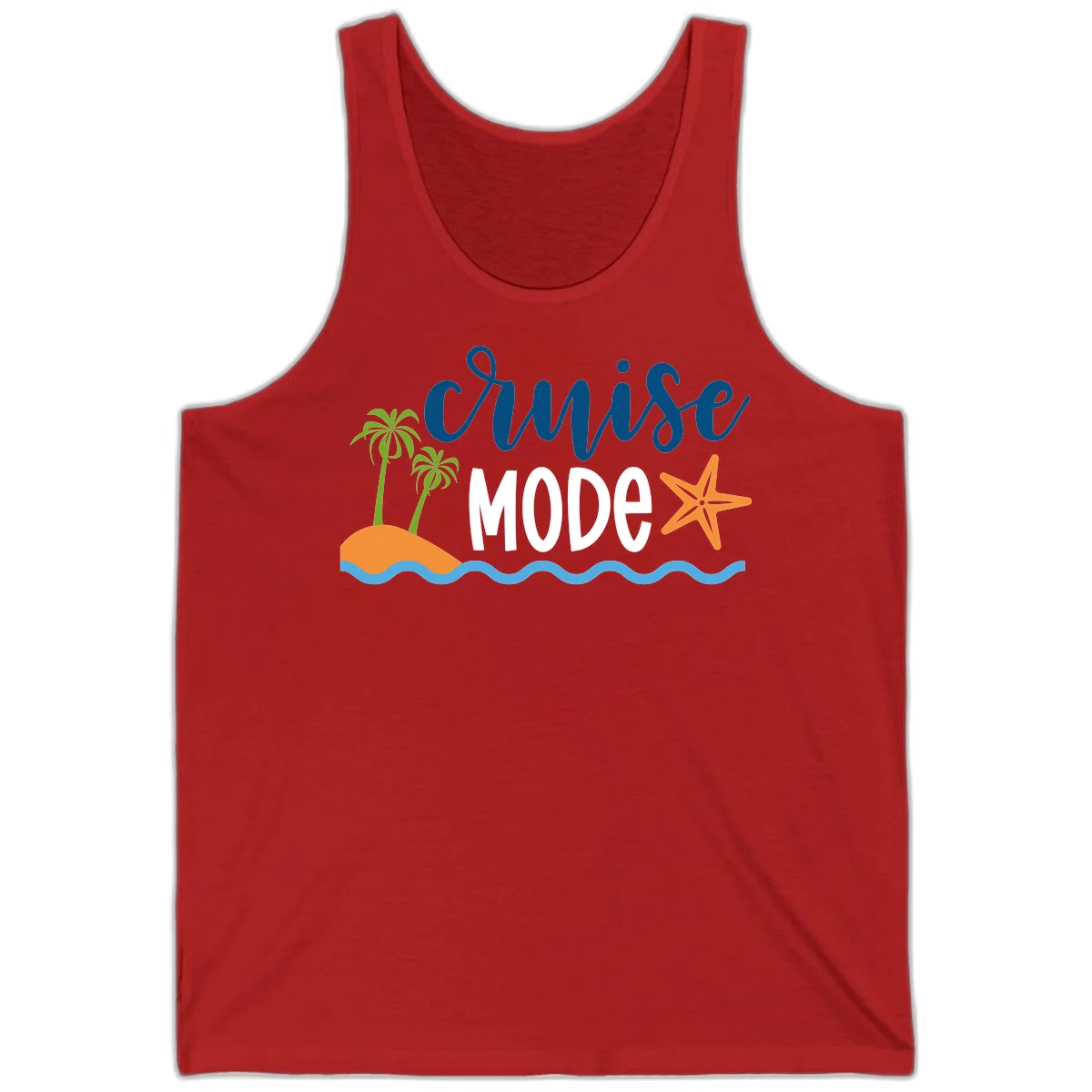 Cruise Mode Wavy Vibes Tank in Red