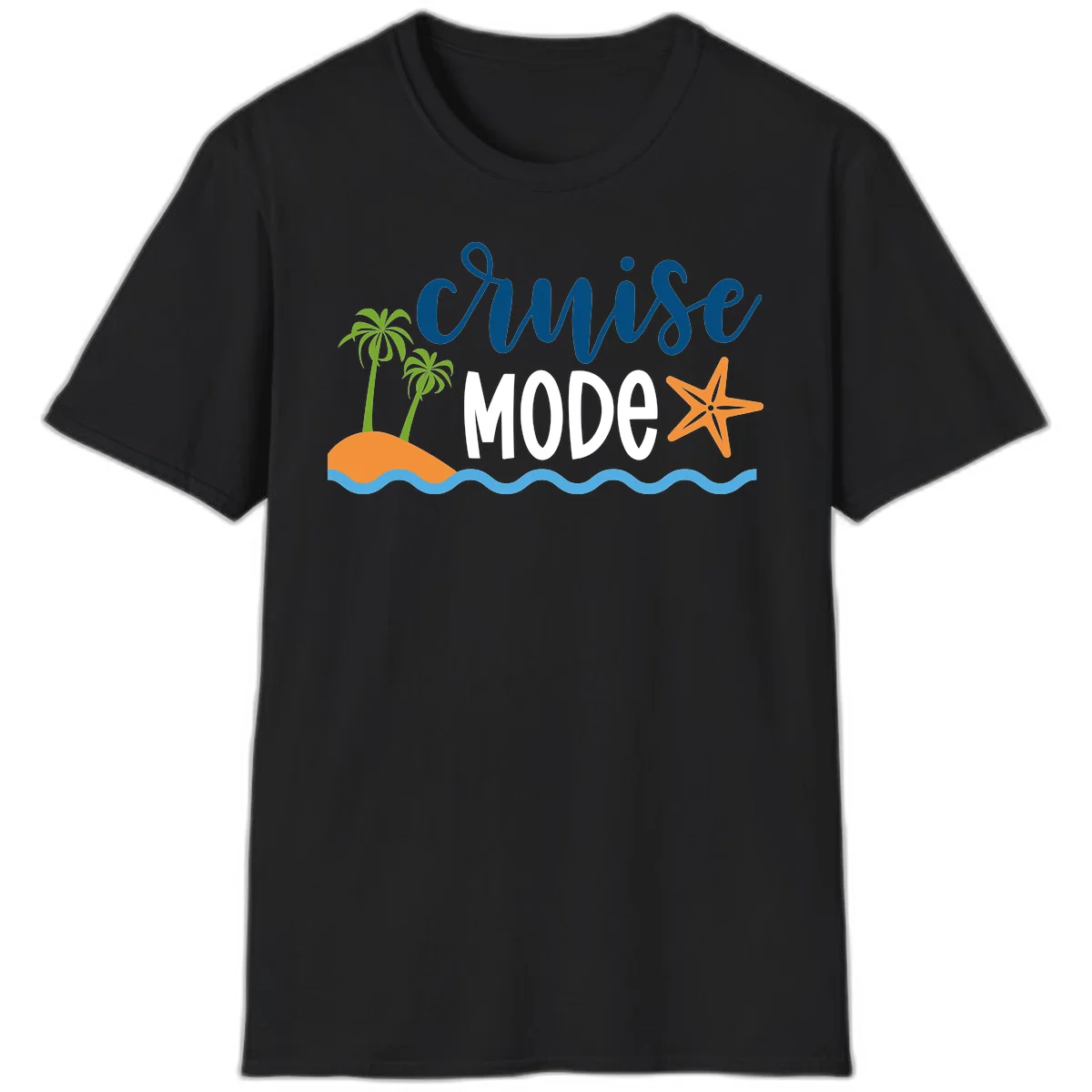 Cruise Mode Wavy Vibes T-Shirt in Black