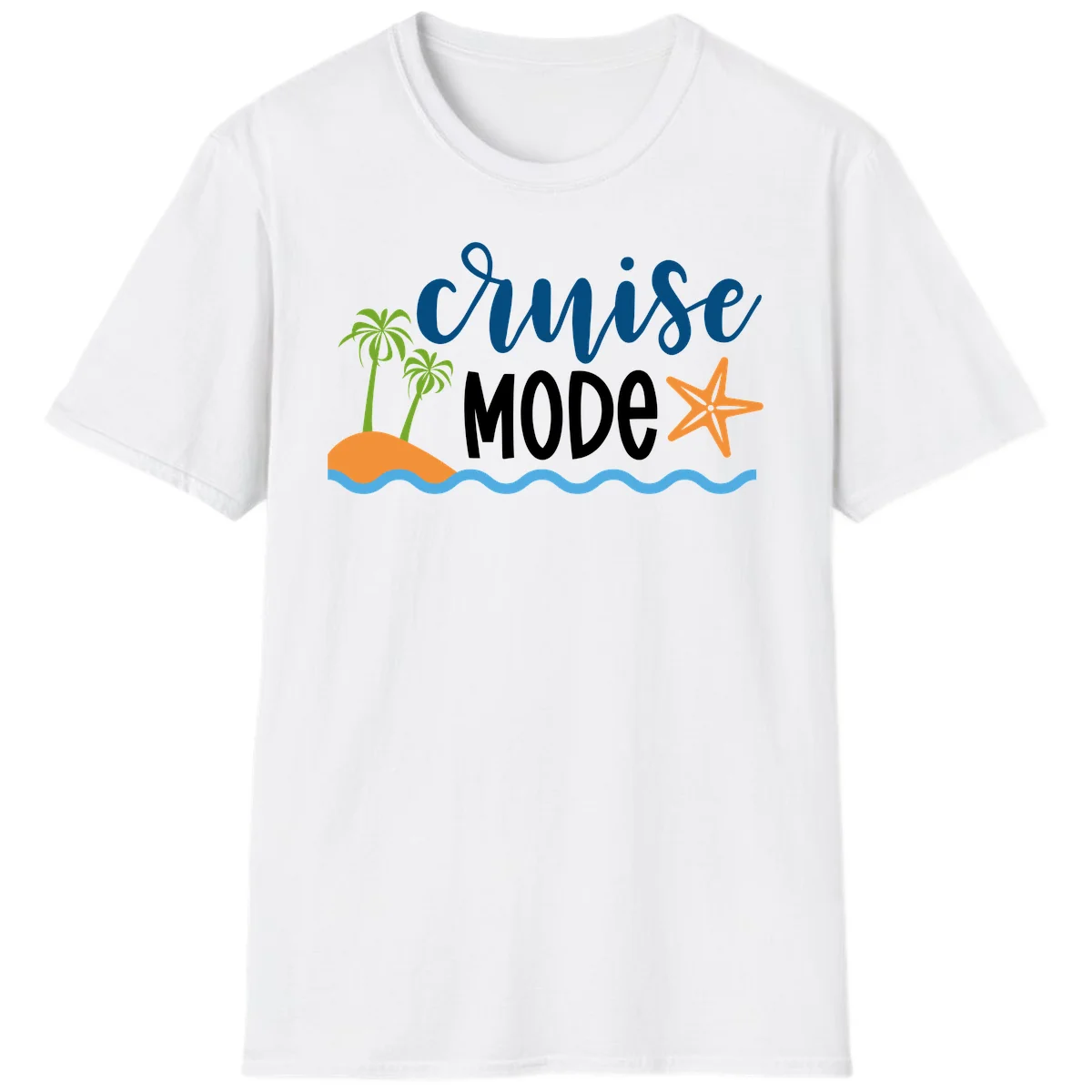 Cruise Mode Wavy Vibes T-Shirt in White