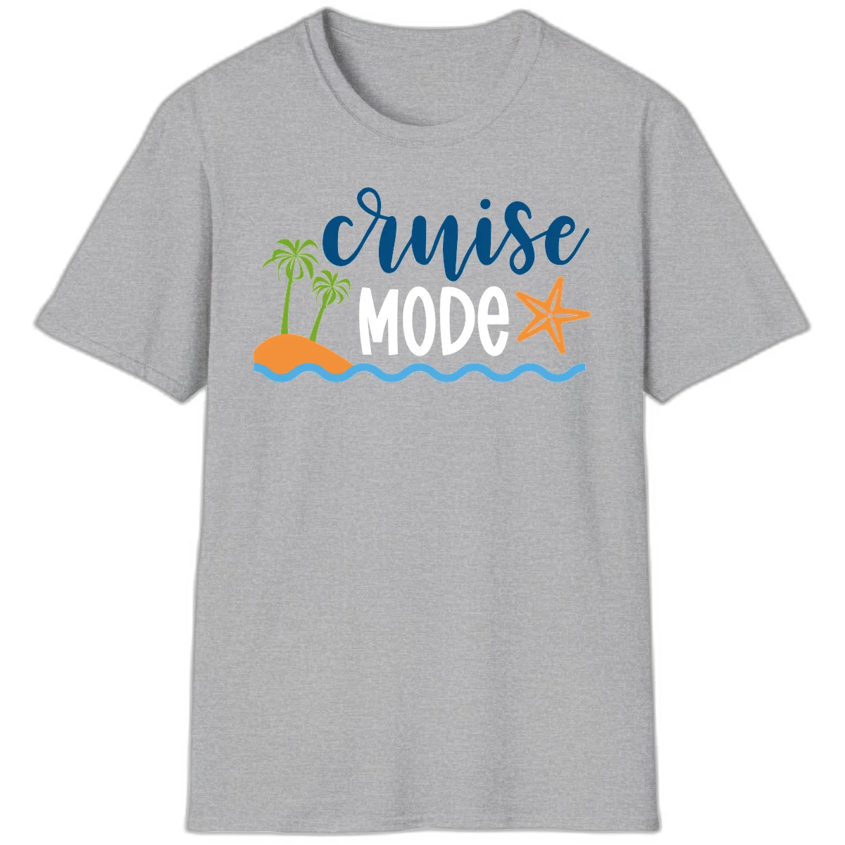 Cruise Mode Wavy Vibes T-Shirt in Sport Grey