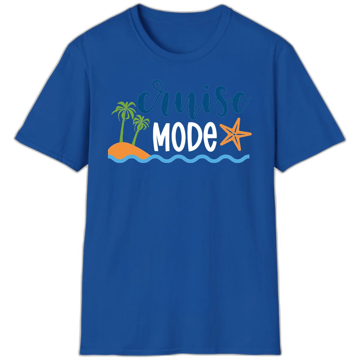 Cruise Mode Wavy Vibes T-Shirt in Royal