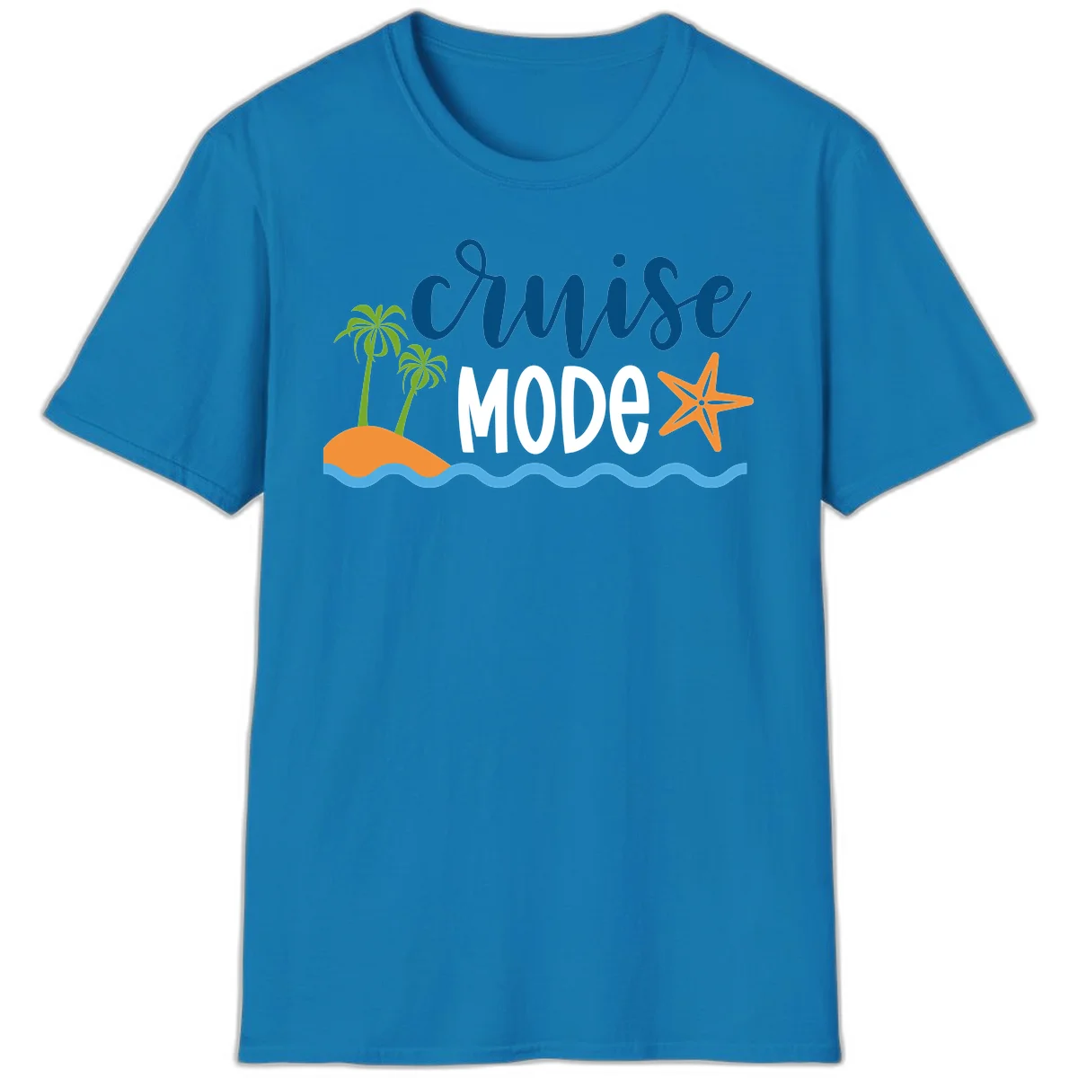 Cruise Mode Wavy Vibes T-Shirt in Sapphire