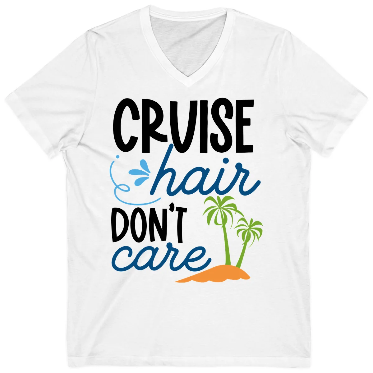 Cruise Hair Don't Care V-Neck T-Shirt in White