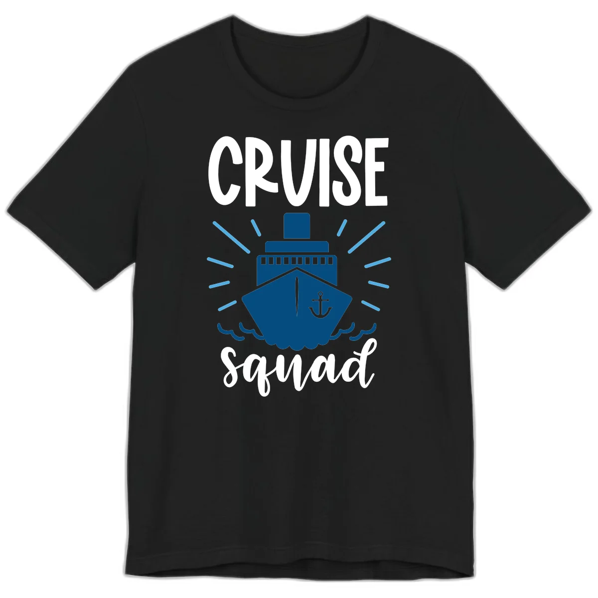 Cruise Squad Ship Anchor Design Premium T-Shirt in Black