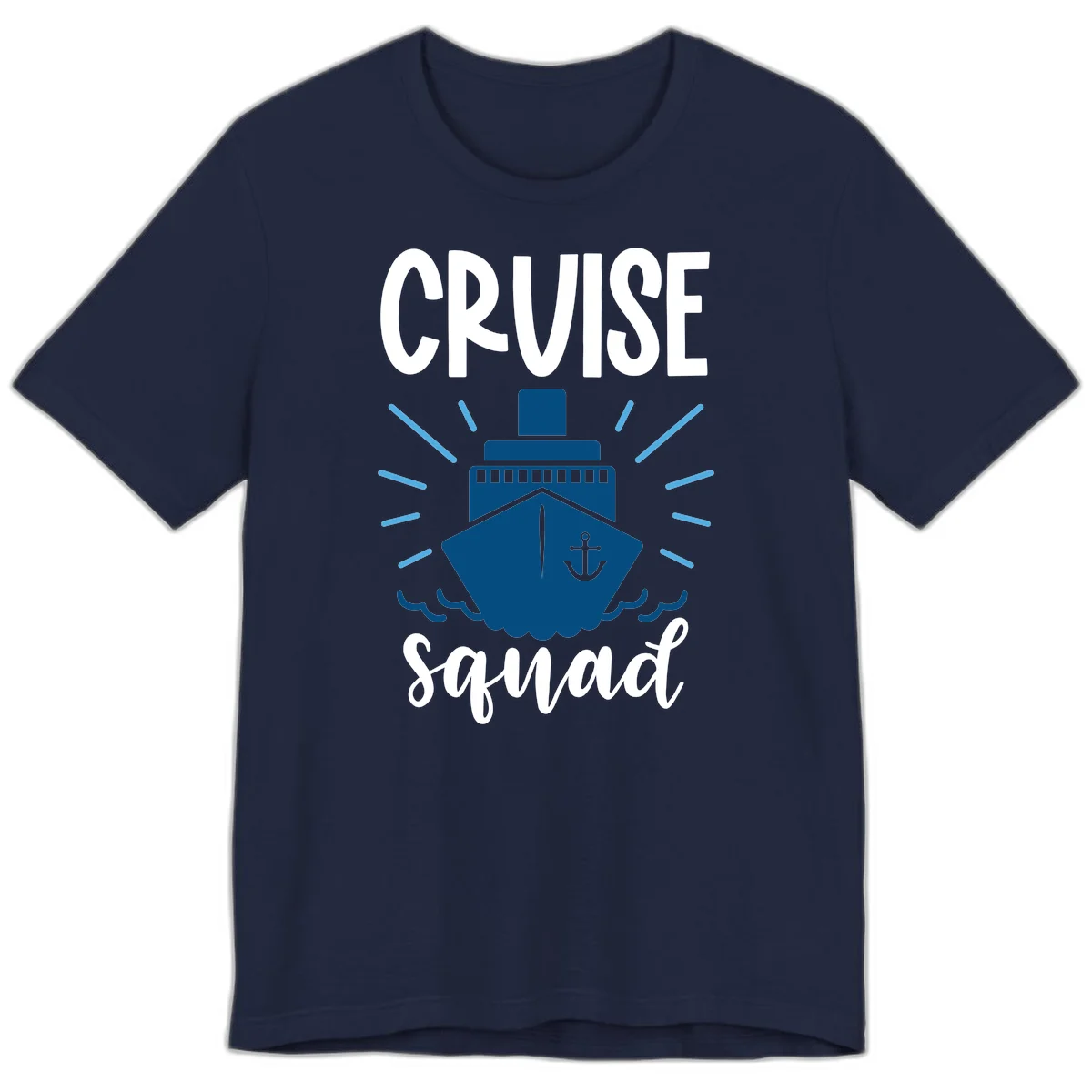Cruise Squad Ship Anchor Design Premium T-Shirt in Navy