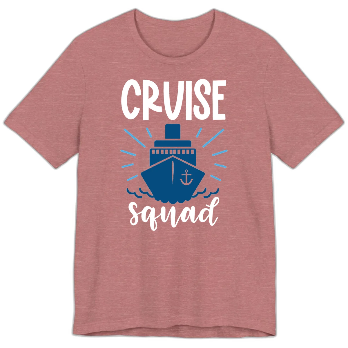 Cruise Squad Ship Anchor Design Premium T-Shirt in Heather Mauve