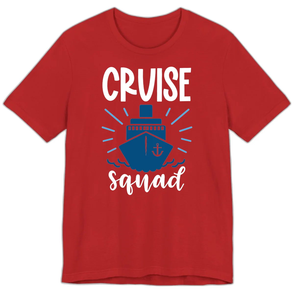 Cruise Squad Ship Anchor Design Premium T-Shirt in Red