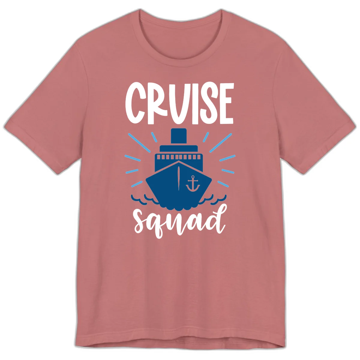 Cruise Squad Ship Anchor Design Premium T-Shirt in Mauve