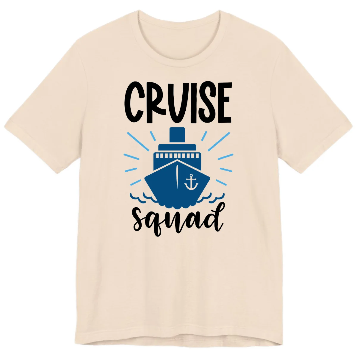 Cruise Squad Ship Anchor Design Premium T-Shirt in Soft Cream