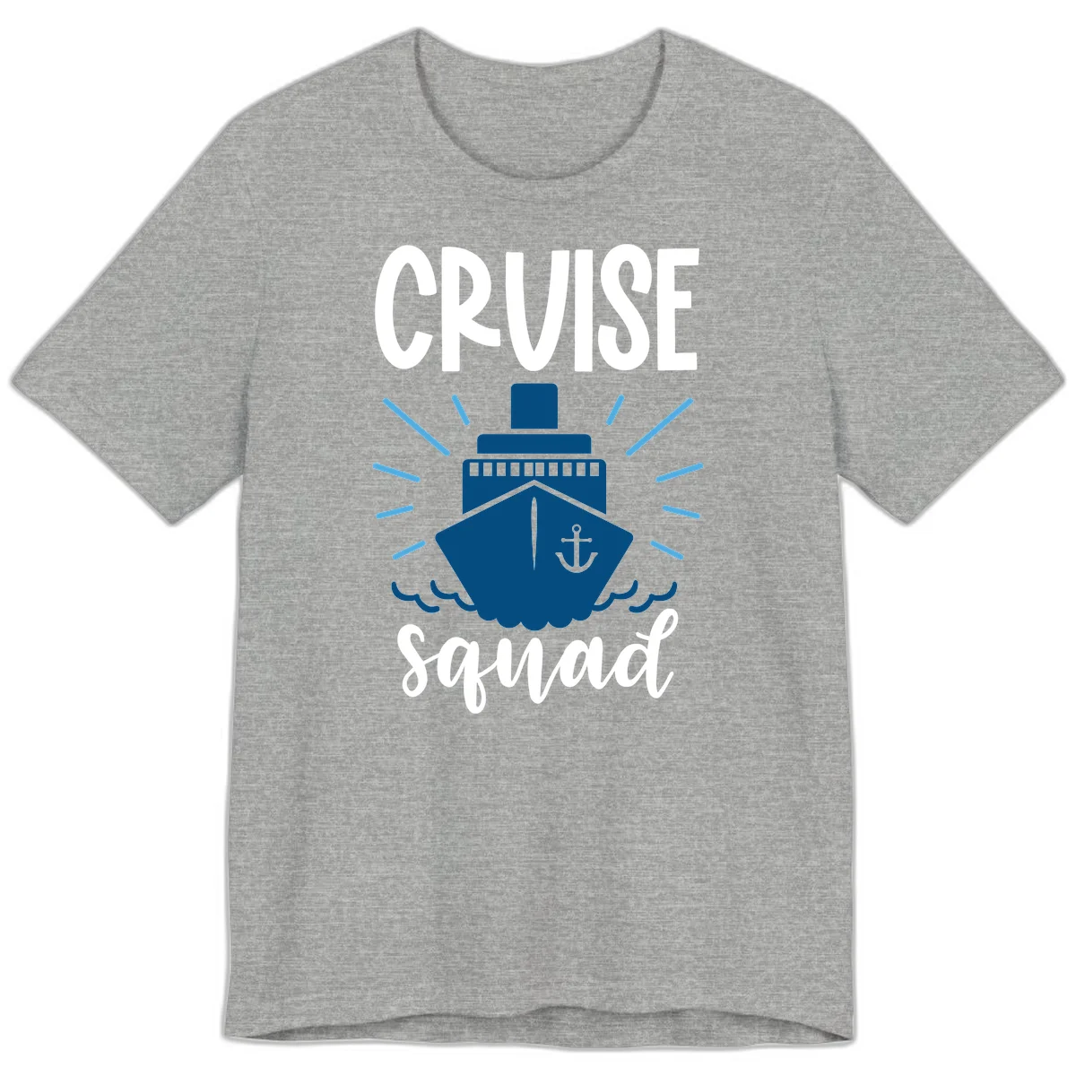 Cruise Squad Ship Anchor Design Premium T-Shirt in Athletic Heather