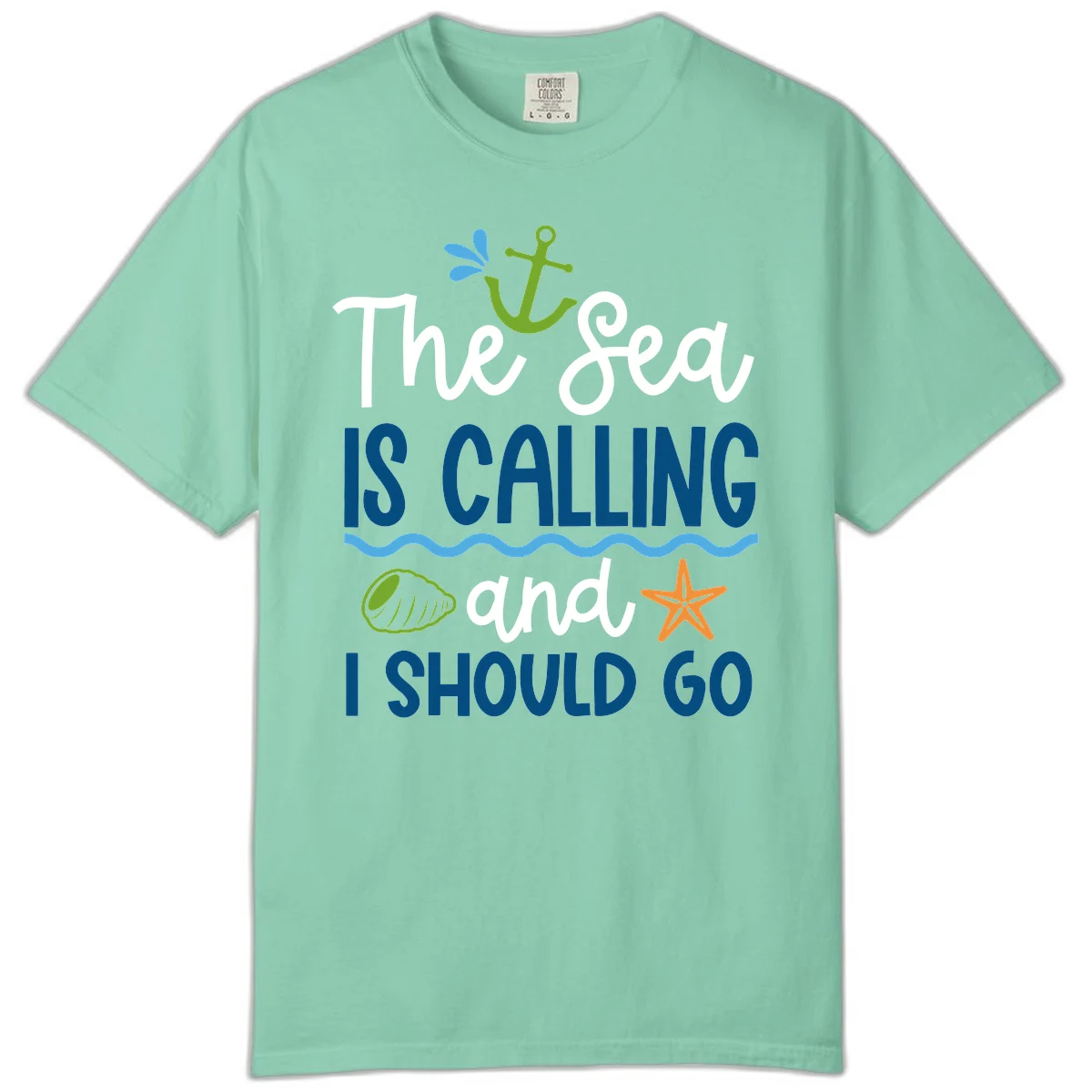 The Sea Is Calling Comfort Color in Island Reef