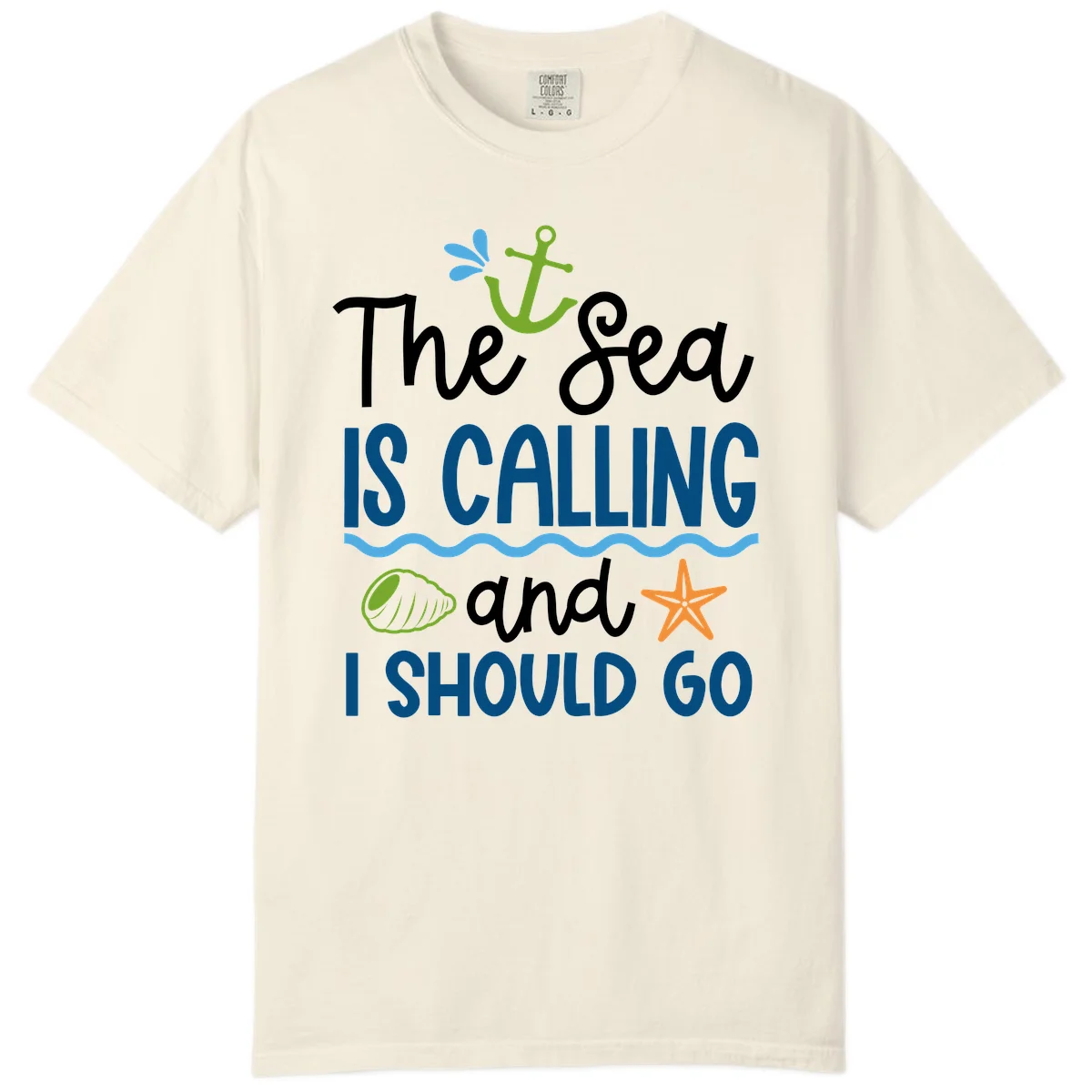 The Sea Is Calling Comfort Color in Ivory
