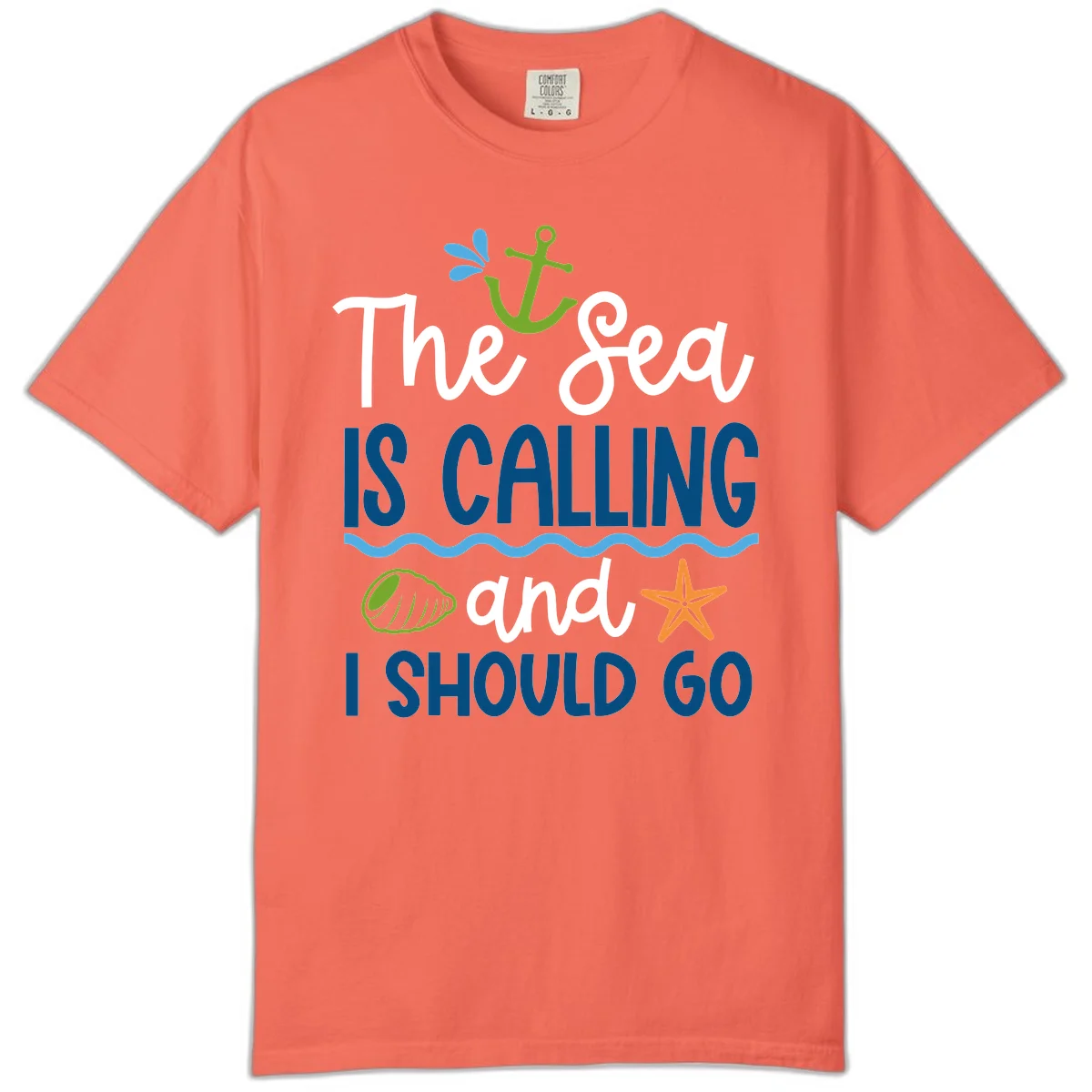 The Sea Is Calling Comfort Color in Bright Salmon