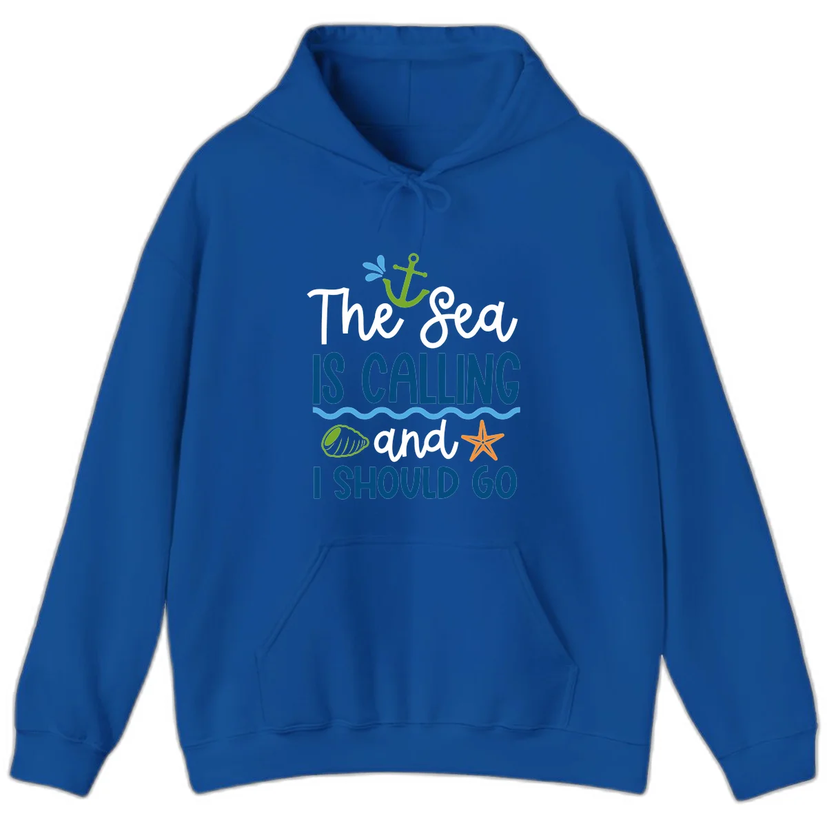 The Sea Is Calling Hoodie in Royal