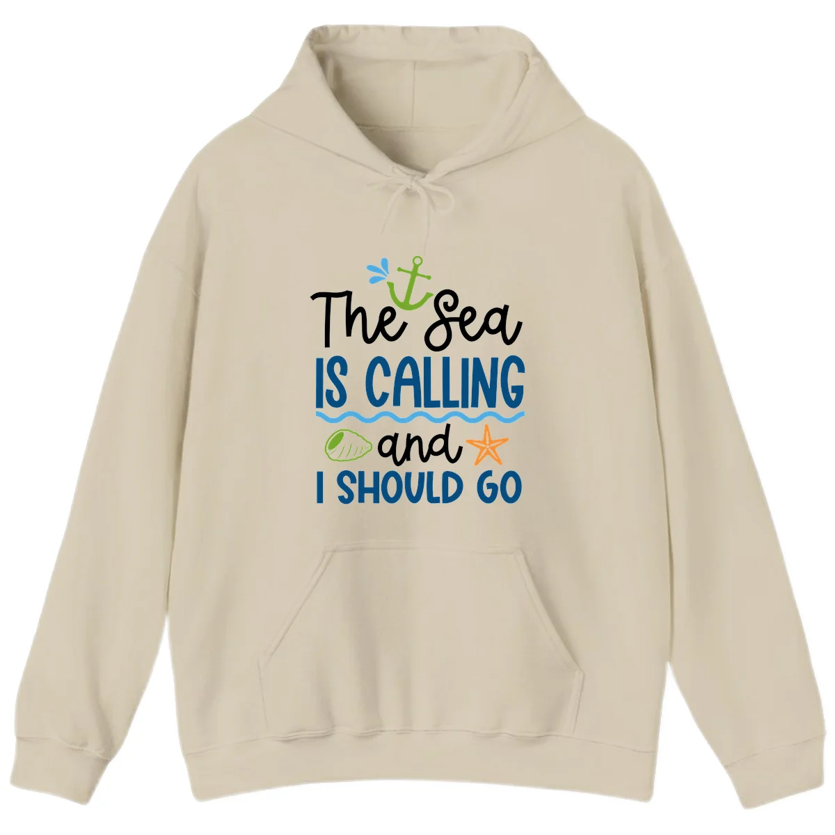 The Sea Is Calling Hoodie in Sand