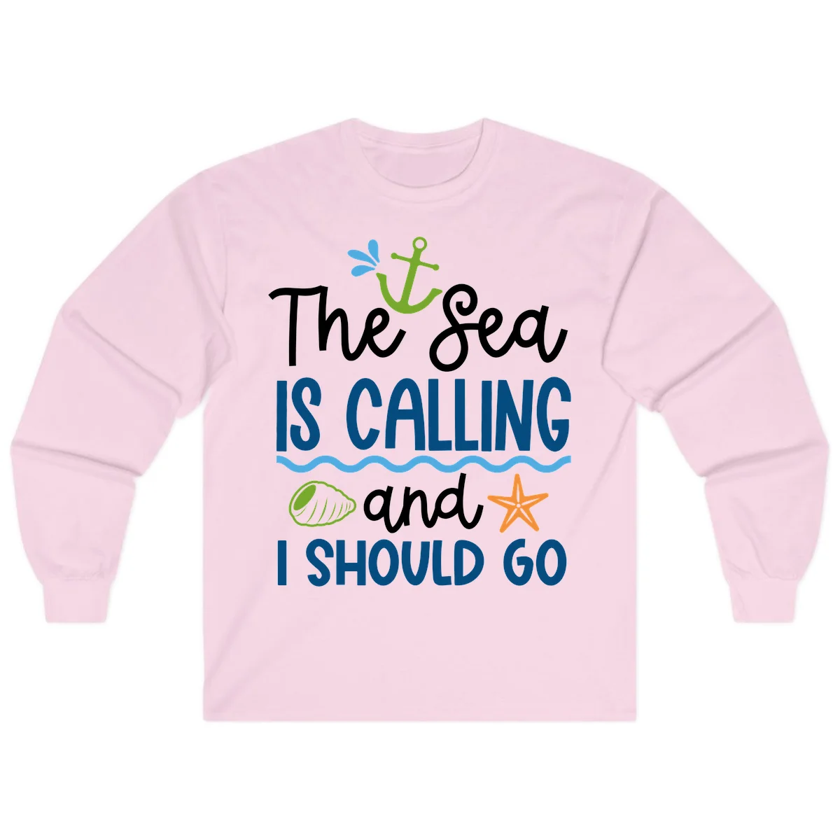 The Sea Is Calling Long Sleeve in Light Pink