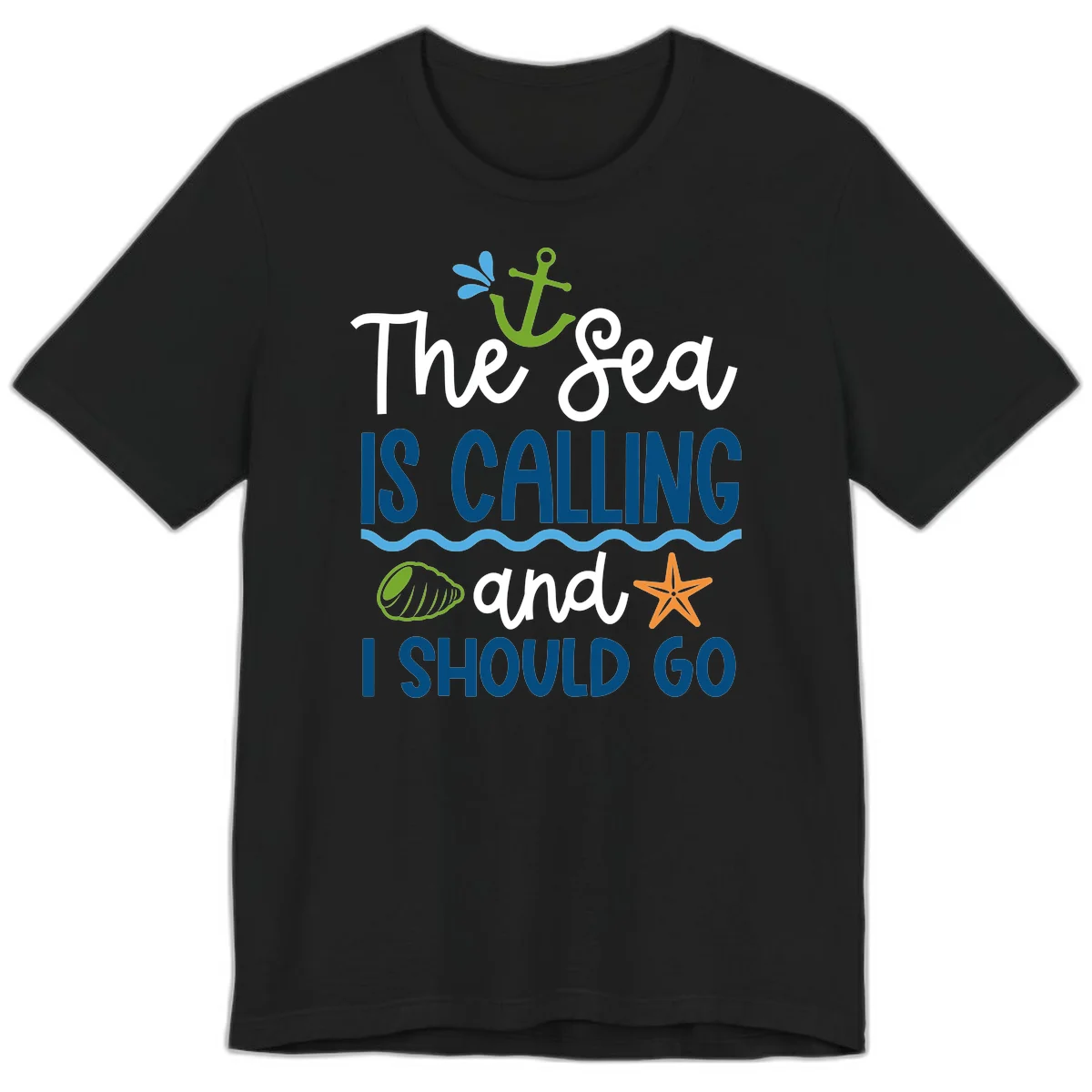 The Sea Is Calling Premium T-Shirt in Black
