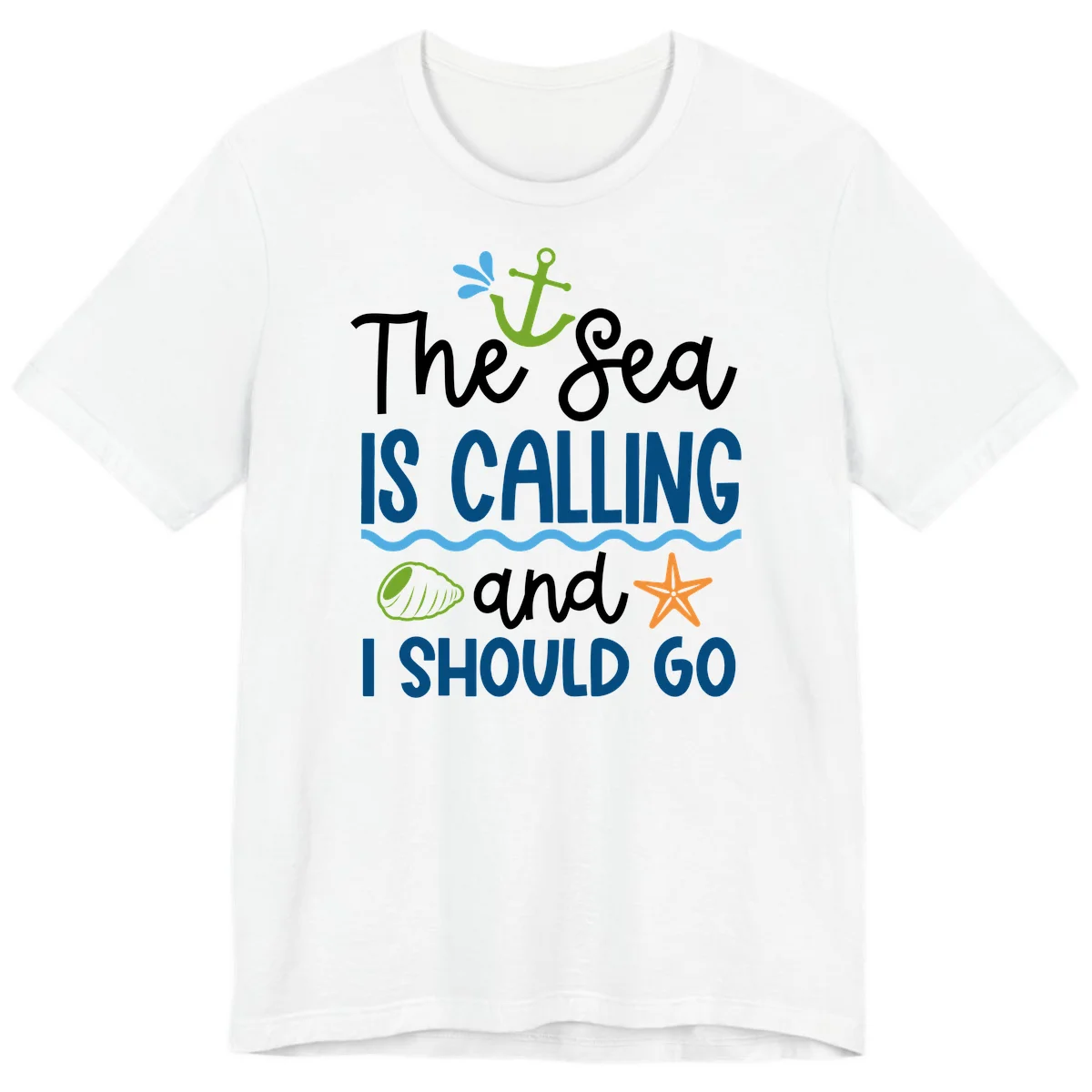 The Sea Is Calling Premium T-Shirt in White