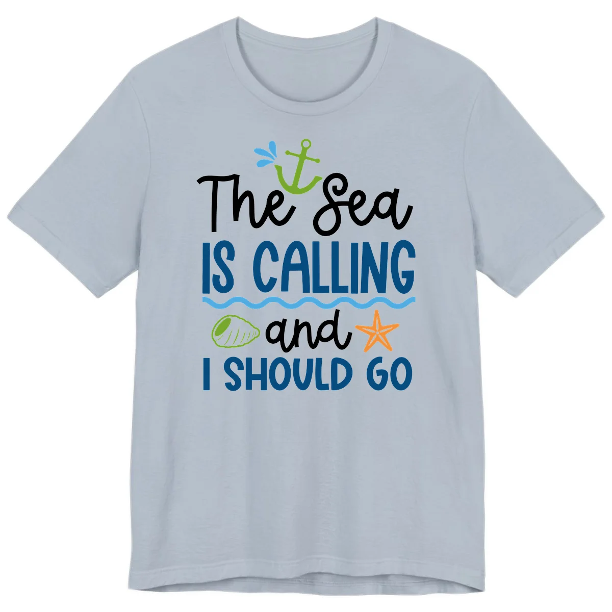 The Sea Is Calling Premium T-Shirt in Light Blue