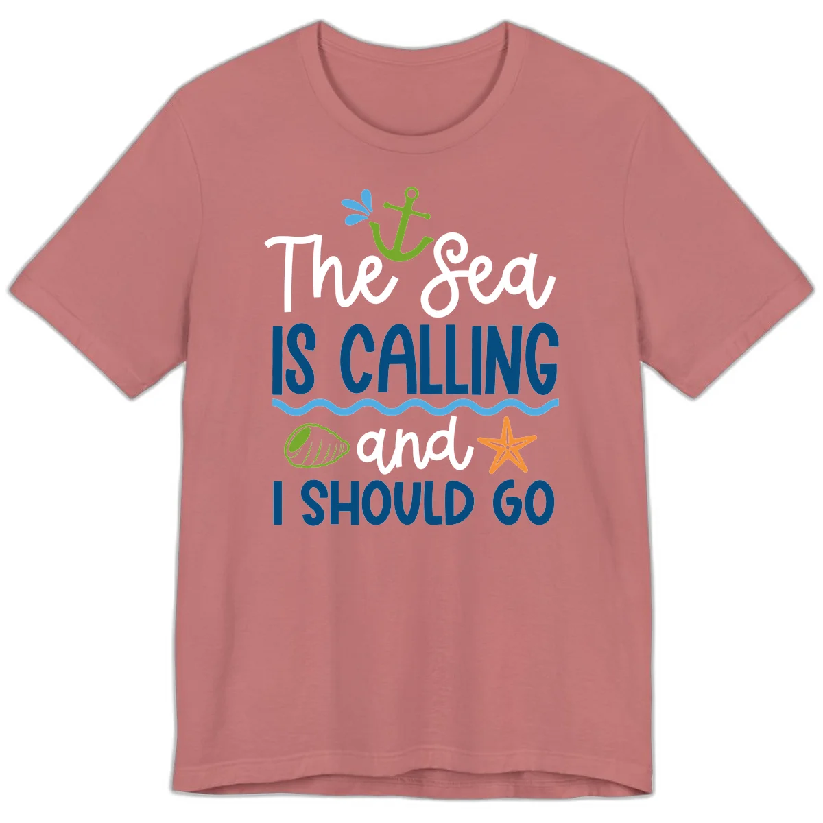 The Sea Is Calling Premium T-Shirt in Mauve