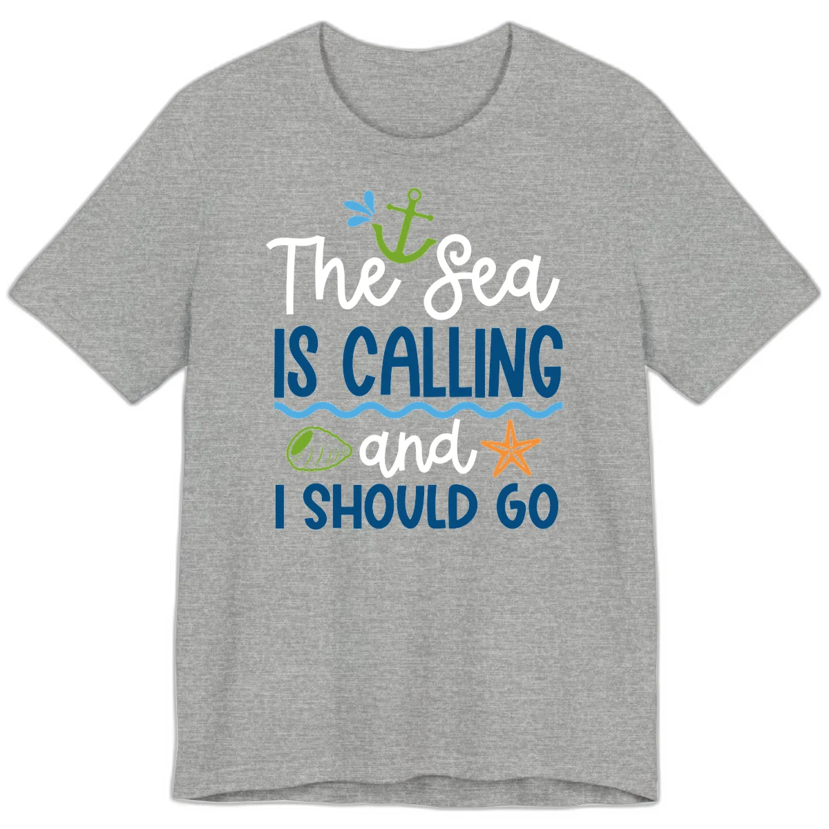 The Sea Is Calling Premium T-Shirt in Athletic Heather