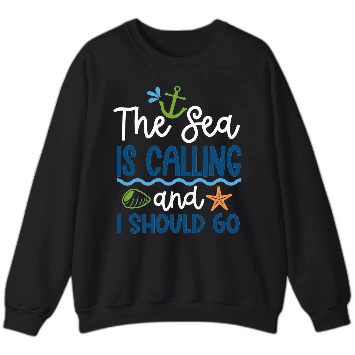 The Sea Is Calling Sweatshirt in Black
