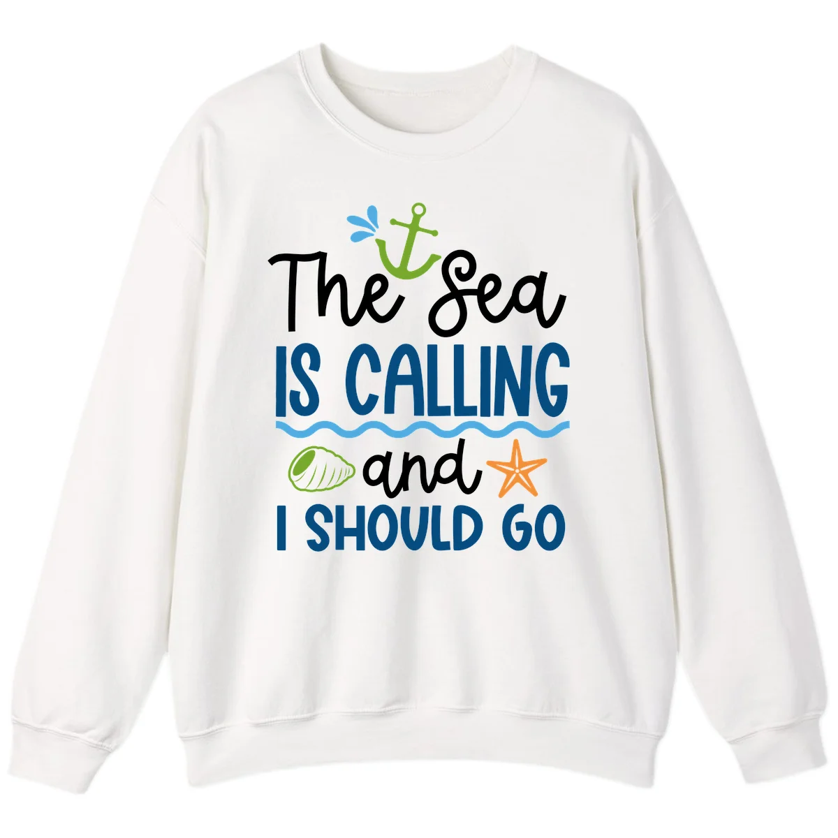 The Sea Is Calling Sweatshirt in White