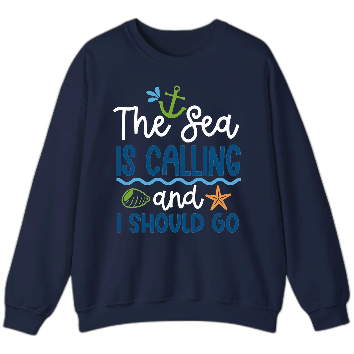 The Sea Is Calling Sweatshirt in Navy