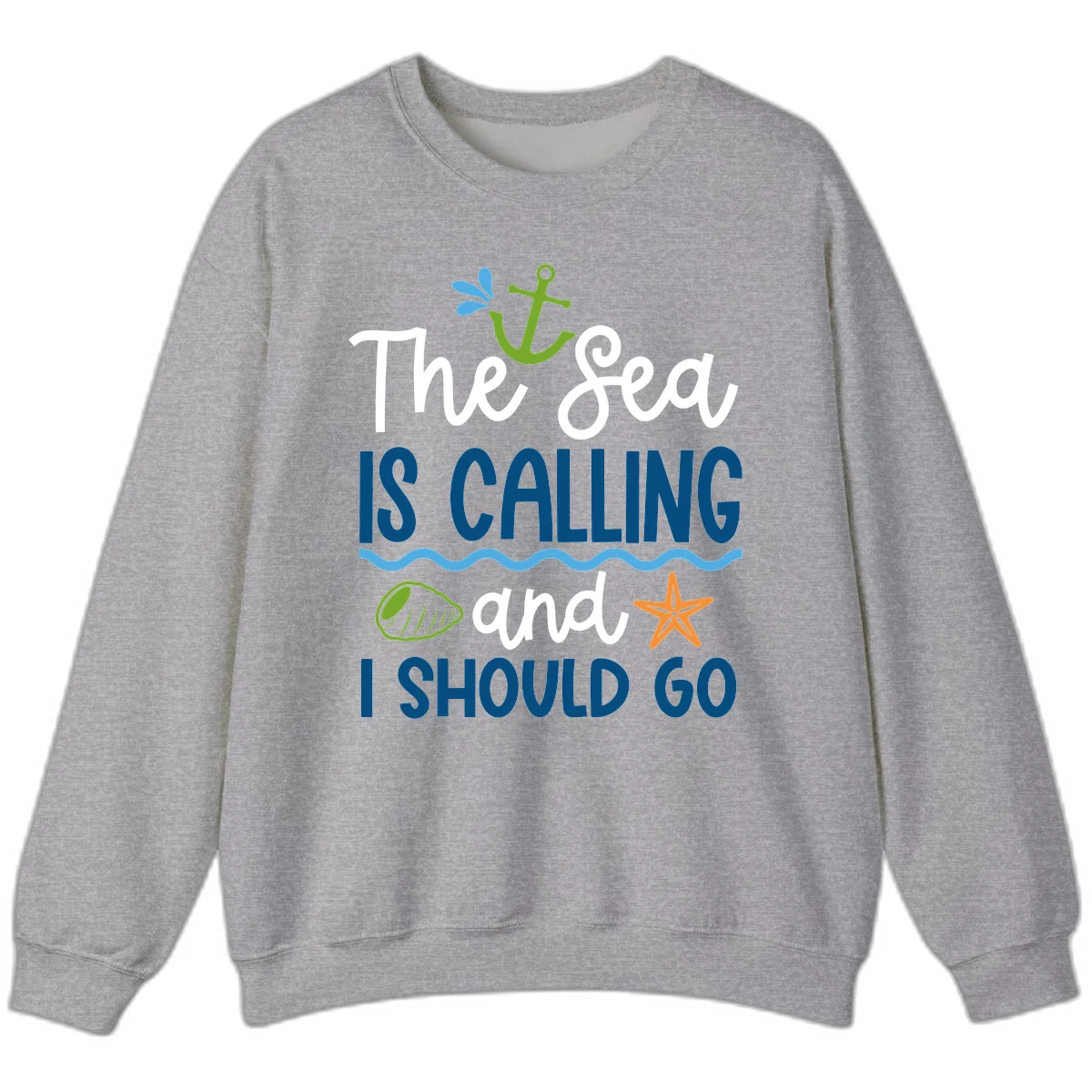 The Sea Is Calling Sweatshirt in Sport Grey