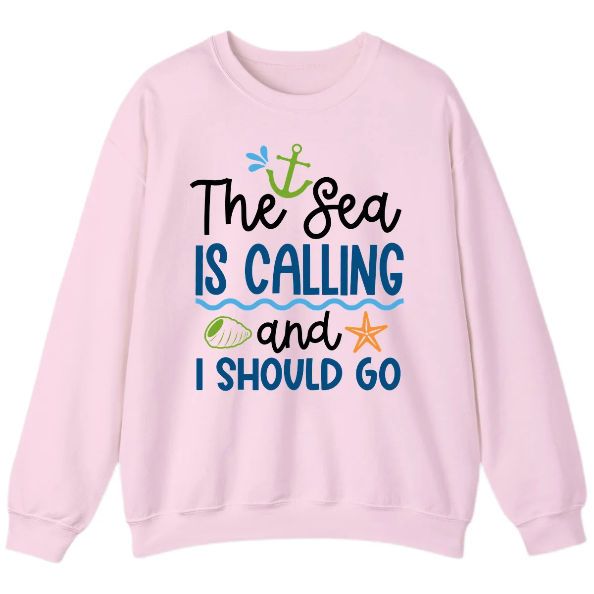 The Sea Is Calling Sweatshirt in Light Pink