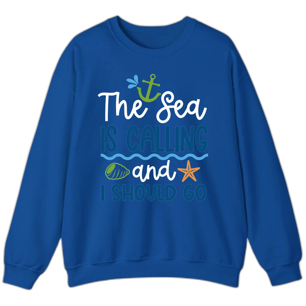 The Sea Is Calling Sweatshirt in Royal