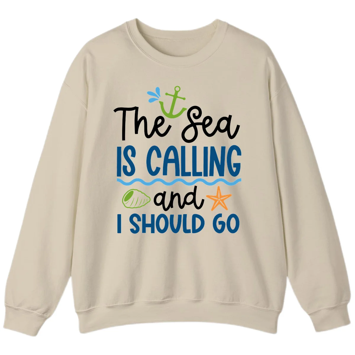 The Sea Is Calling Sweatshirt in Sand