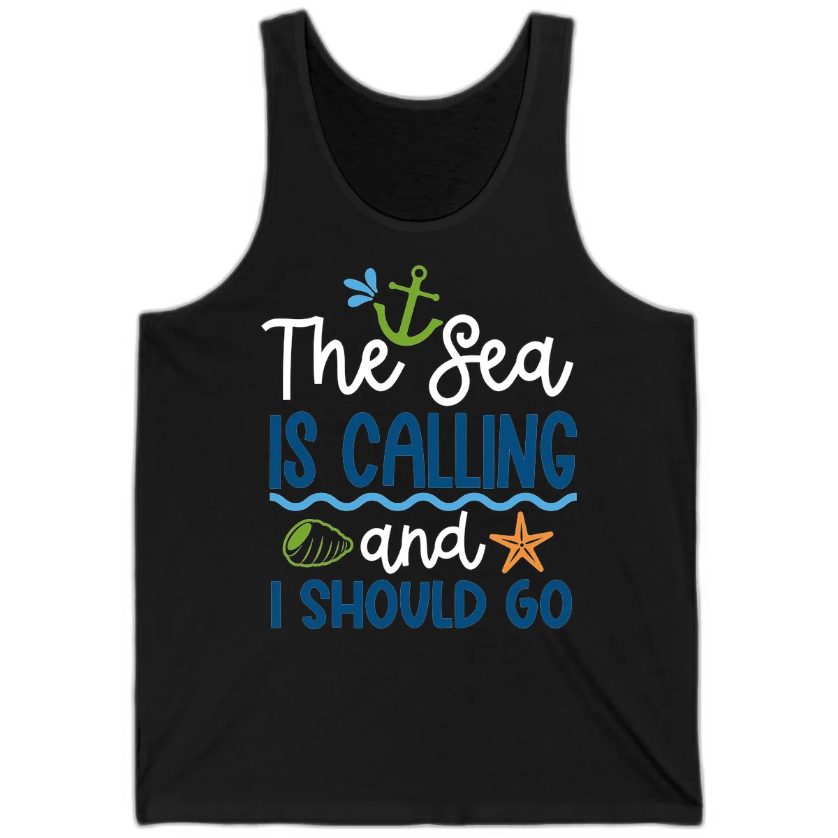 The Sea Is Calling Tank in Black