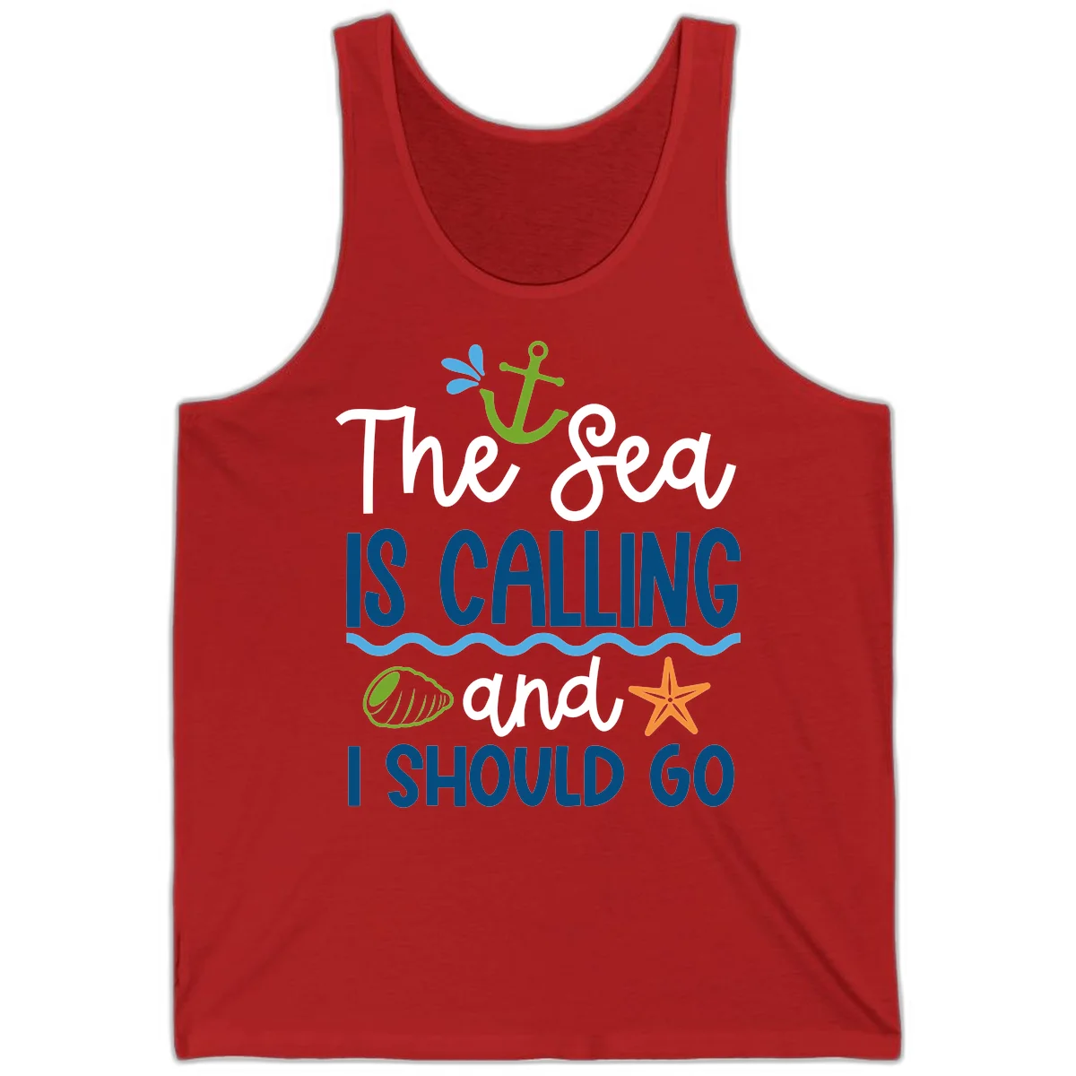 The Sea Is Calling Tank in Red