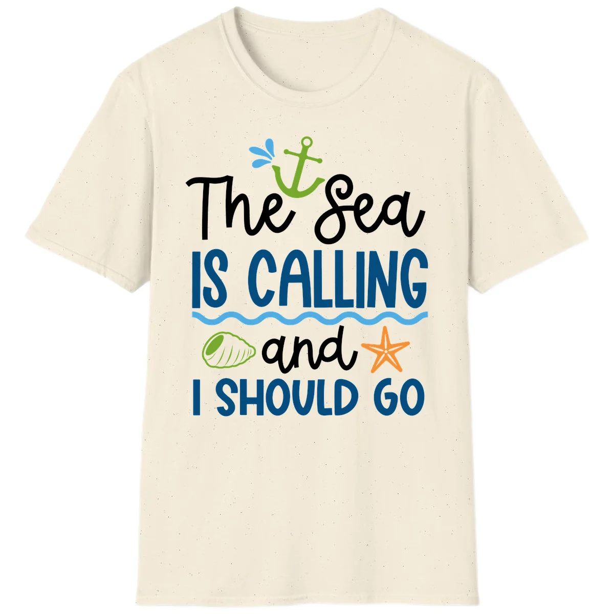 The Sea Is Calling T-Shirt in Natural