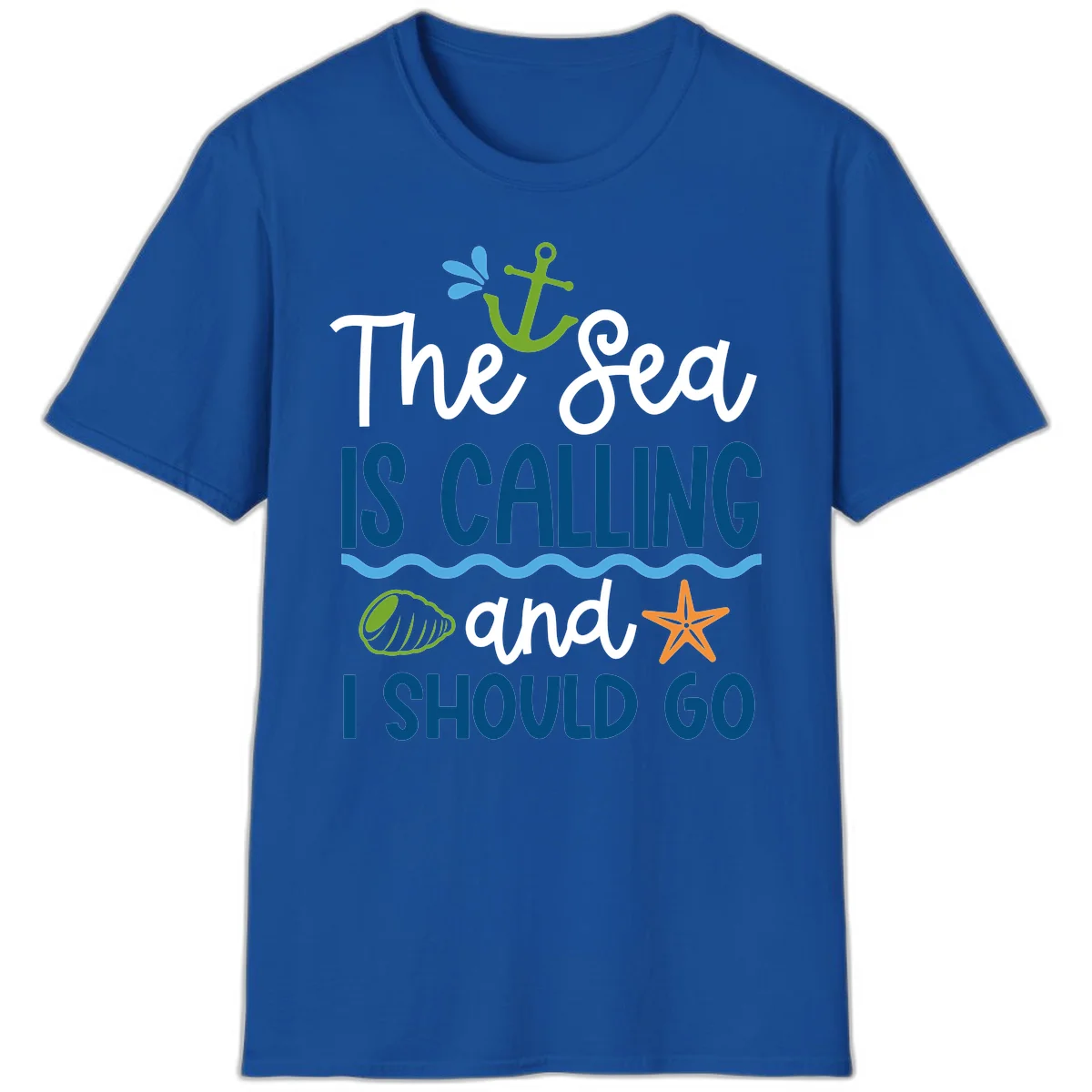 The Sea Is Calling T-Shirt in Royal