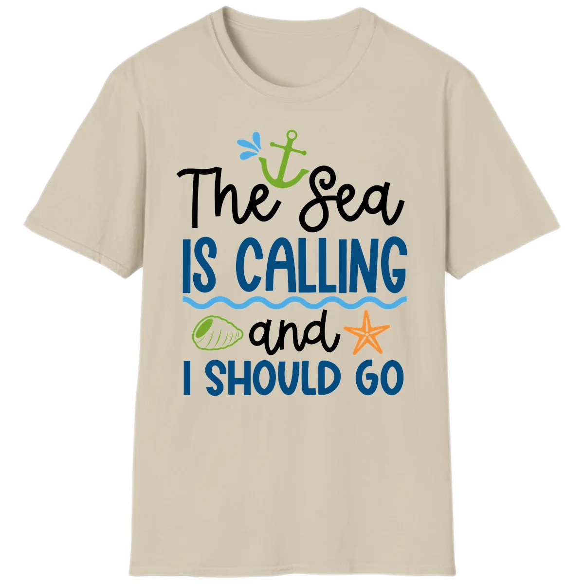 The Sea Is Calling T-Shirt in Sand