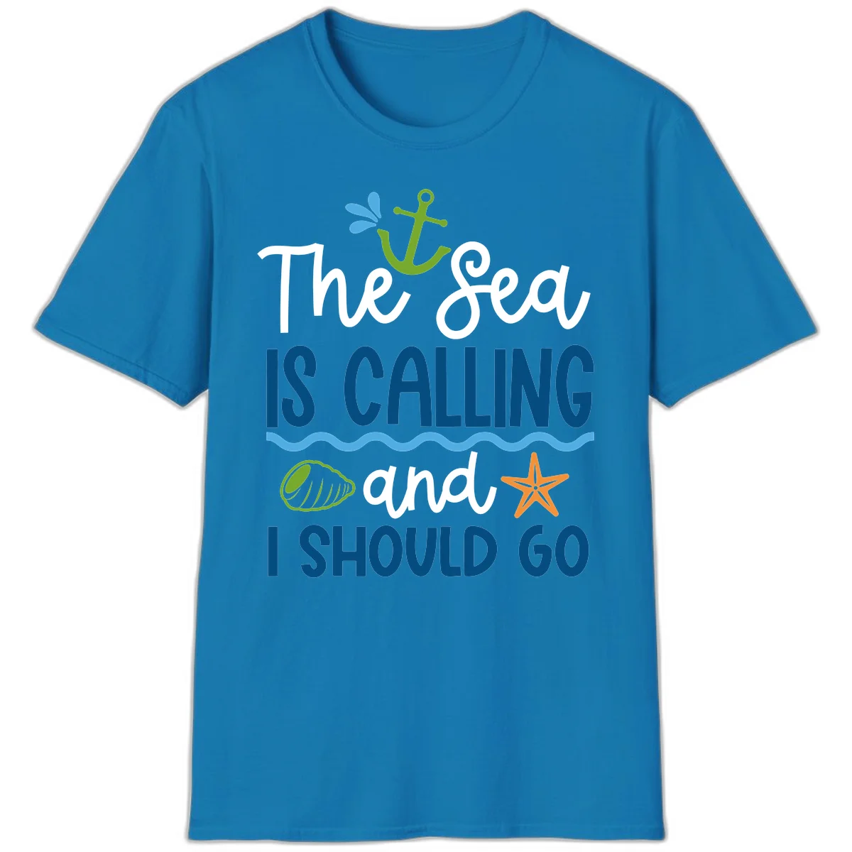 The Sea Is Calling T-Shirt in Sapphire