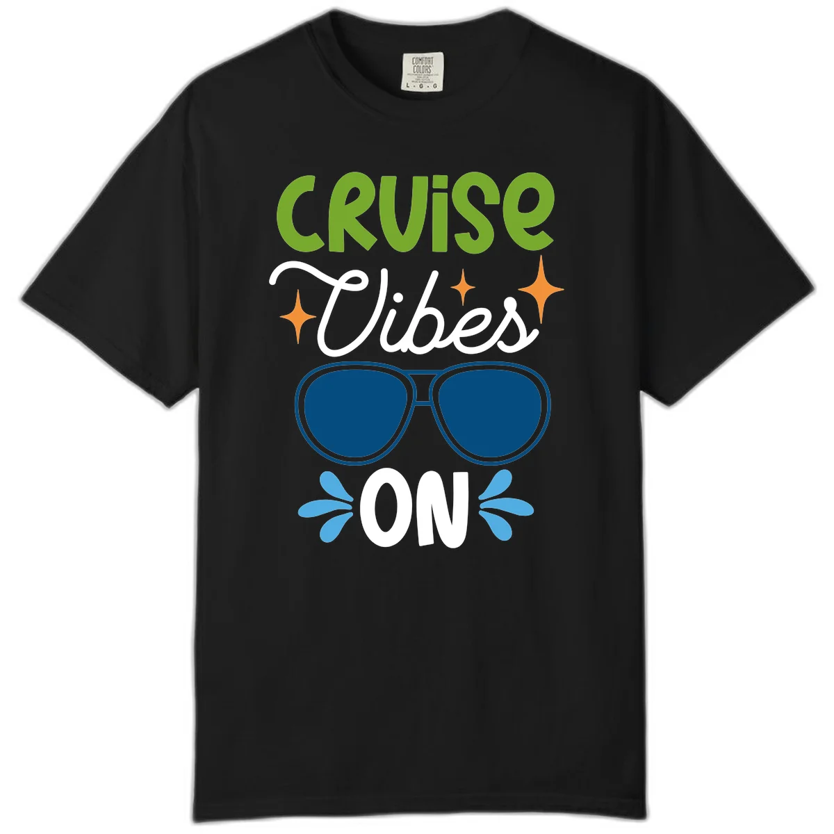 Cruise Vibes On Comfort Color T-Shirt in Black