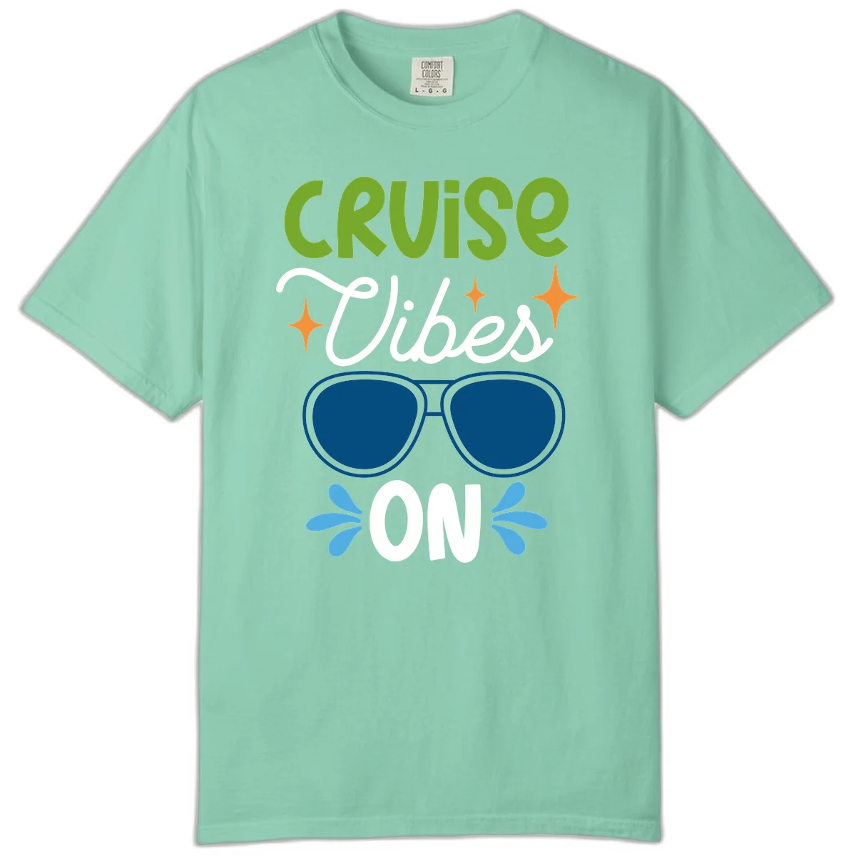 Cruise Vibes On Comfort Color T-Shirt in Island Reef