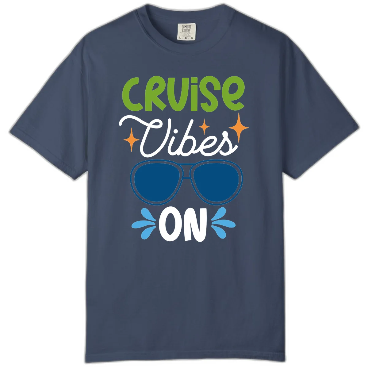 Cruise Vibes On Comfort Color T-Shirt in Midnight